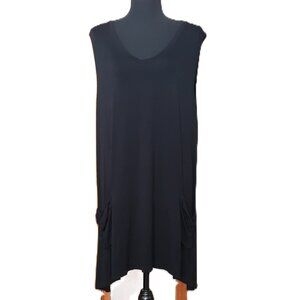 LOGO Lori Goldstein Sleeveless Tunic Top Black Plus Size 3X